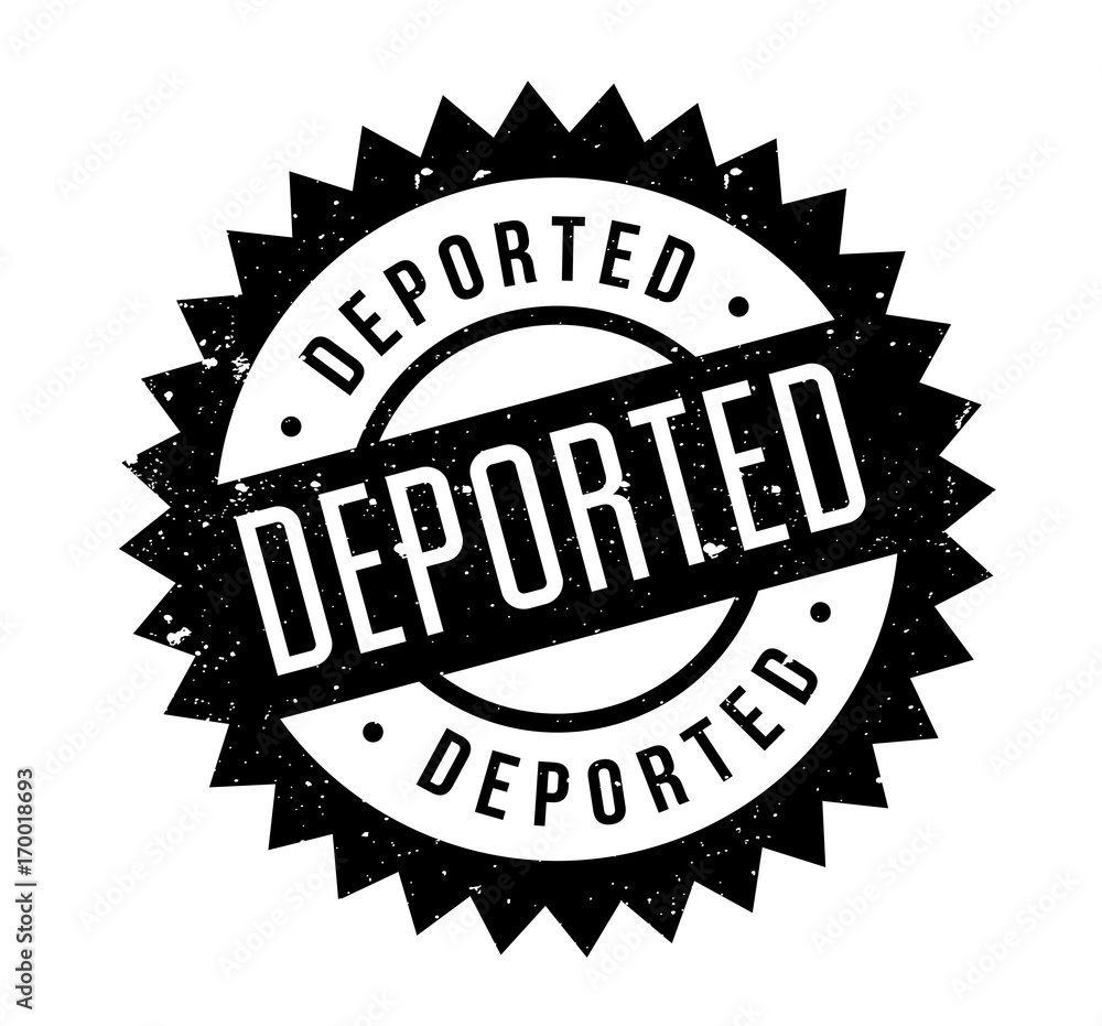 Deported rubber stamp. Grunge design with dust scratches. Effects can be easily removed for a clean, crisp look. Color is easily changed. Deported rubber stamp. Grunge design with dust scratches. Effects can be easily removed for a clean, crisp look. Color is easily changed.
