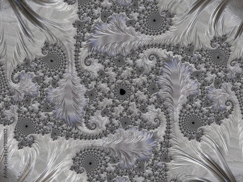 Silver fractal created in 3d. Rich look to decorate any card, vignette, invitation letter, background for website or social networks.