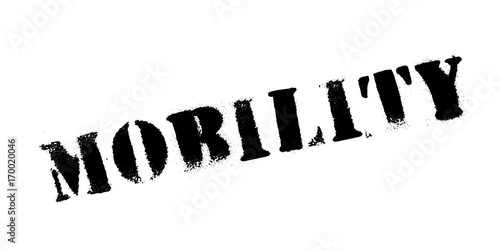 Mobility rubber stamp. Grunge design with dust scratches. Effects can be easily removed for a clean, crisp look. Color is easily changed.