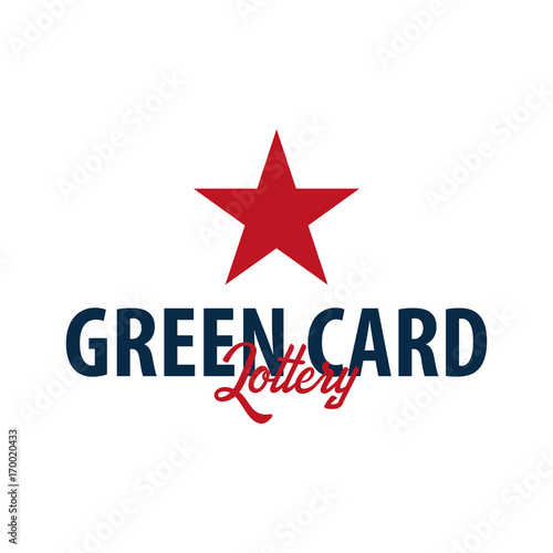 Green Card Lottery logo or emblem. Immigration and Visa to the USA.