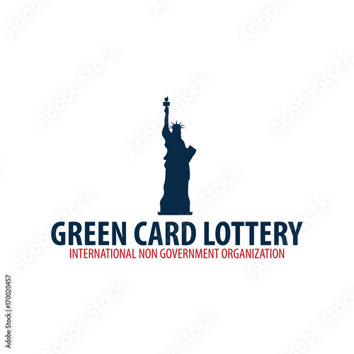 Green Card Lottery logo or emblem. Immigration and Visa to the USA.