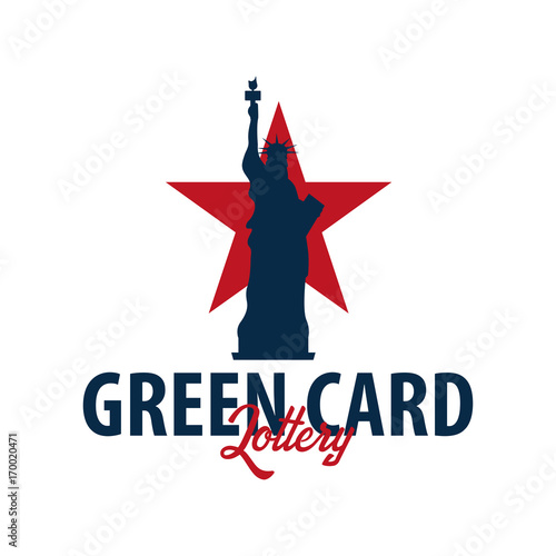 Green Card Lottery logo or emblem. Immigration and Visa to the USA.