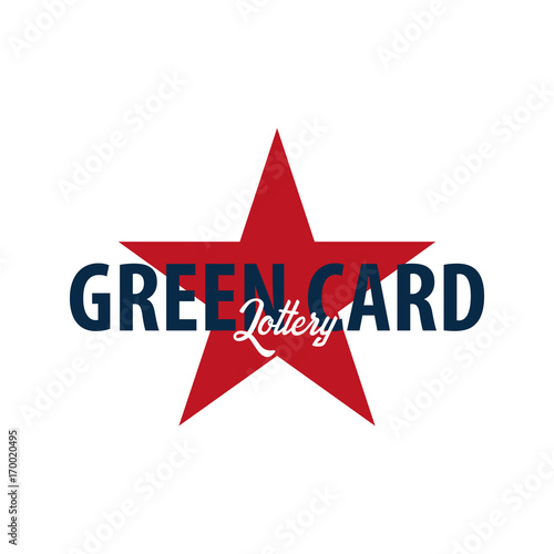 Green Card Lottery logo or emblem. Immigration and Visa to the USA.