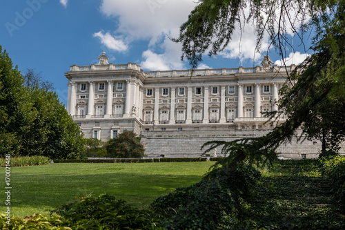 Royal Palace of Madrid seen from the gardens of the Campo del Moro in Madrid © josevgluis