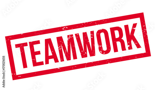 Teamwork rubber stamp. Grunge design with dust scratches. Effects can be easily removed for a clean, crisp look. Color is easily changed.