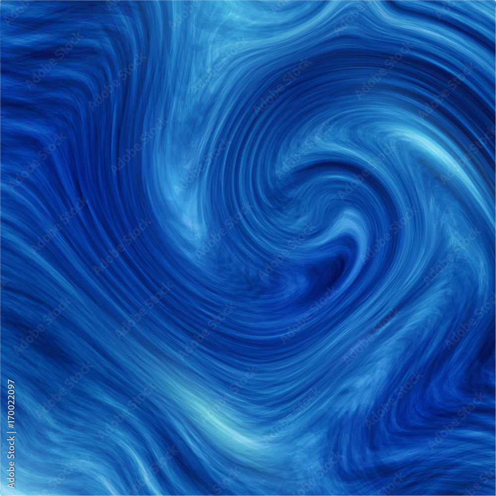 Fototapeta premium Abstract blue textured paint swirl background.