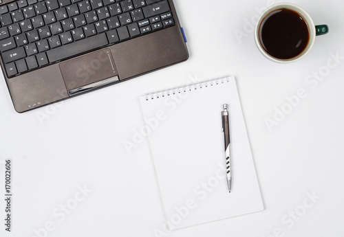 Business objects on a white background or desk.