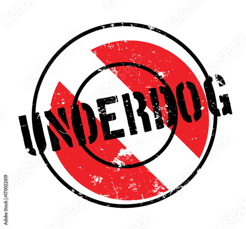 Underdog rubber stamp. Grunge design with dust scratches. Effects can be easily removed for a clean, crisp look. Color is easily changed.