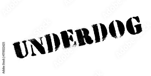 Underdog rubber stamp. Grunge design with dust scratches. Effects can be easily removed for a clean, crisp look. Color is easily changed.
