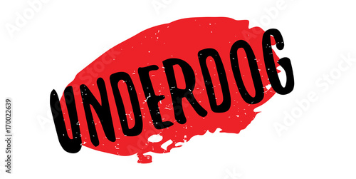 Underdog rubber stamp. Grunge design with dust scratches. Effects can be easily removed for a clean, crisp look. Color is easily changed.