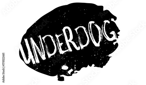 Underdog rubber stamp. Grunge design with dust scratches. Effects can be easily removed for a clean, crisp look. Color is easily changed.