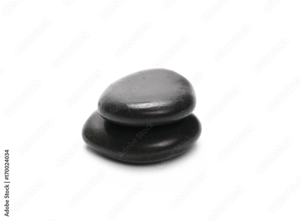 Pile black rocks isolated on white background and texture Pile black rocks isolated on white background and texture