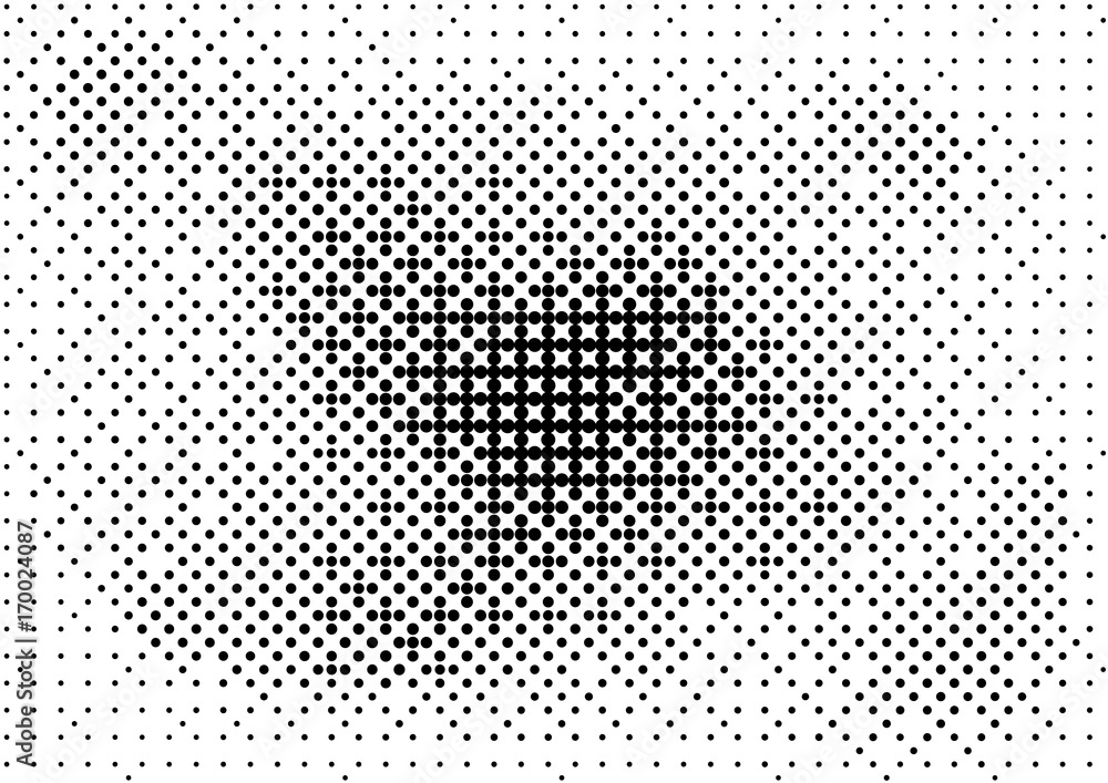 Abstract halftone dotted grunge pattern texture. Retro comic pop background. Vector modern grunge background for posters, sites, business cards, postcards, interior and cover design.