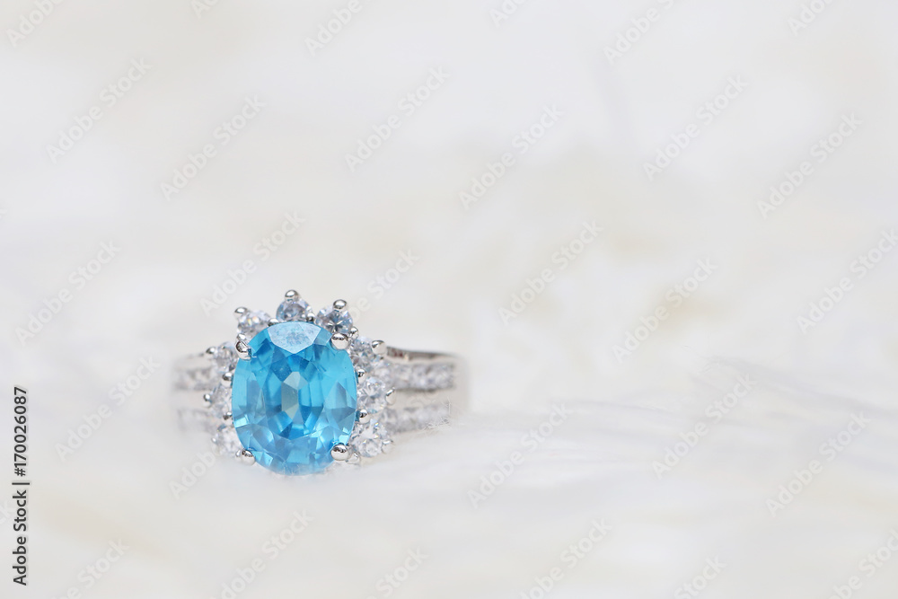 diamond ring and blue gemstone diamond ring and blue gemstone