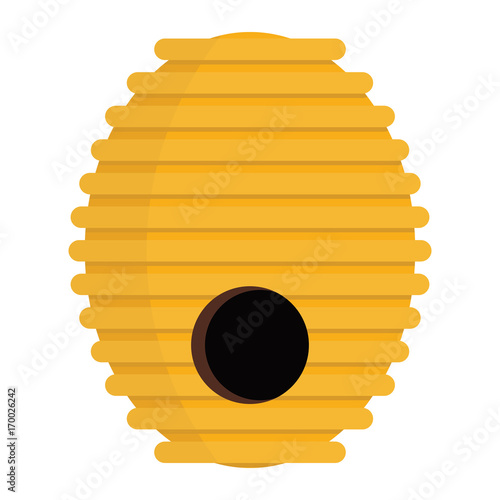 Beehive icon in flat style vector illustration for design and web isolated