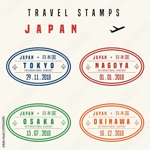 Japan travel stamps