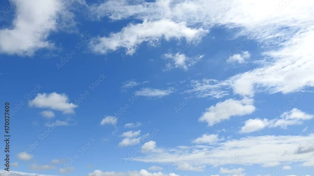 雨の後の気持ちの良い青空、きれいな雲、10分を10秒のタイムラプス動画