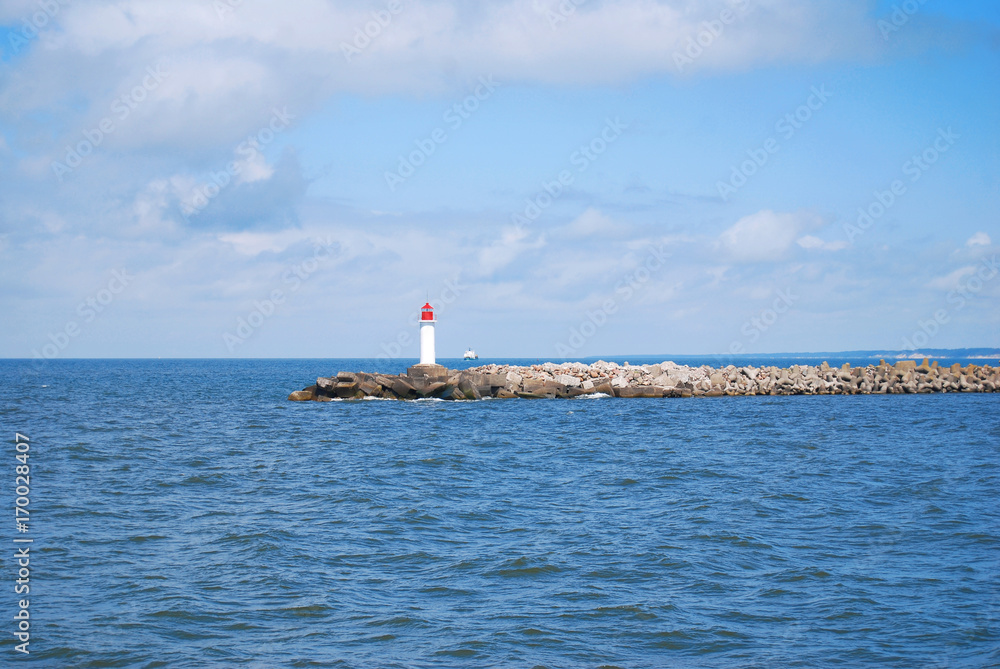 Lighthouse in a jetty pier