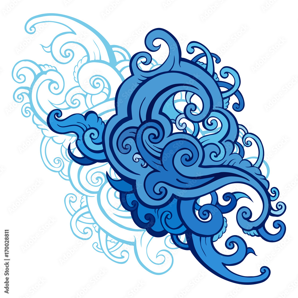 Sea waves set. Sea waves set.