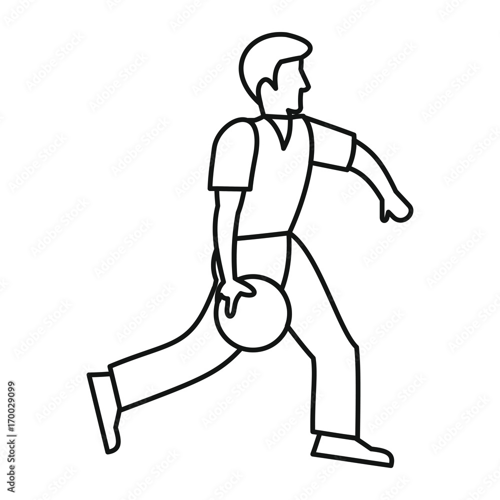 Bowling man icon in outline style vector illustration for design and web Bowling man icon in outline style vector illustration for design and web
