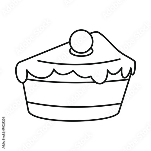 Dessert cake icon in outline style vector illustration for design and web