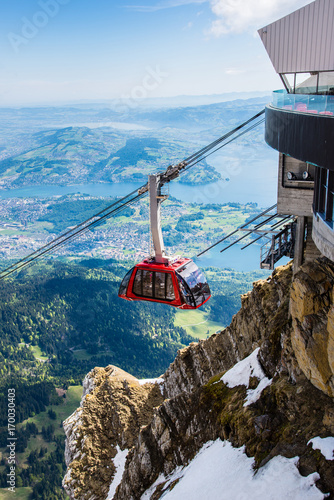 Pilatus Kulm und Seilbahn, Gipfel über dem Vierwaldstättersee, Schweiz, Europa