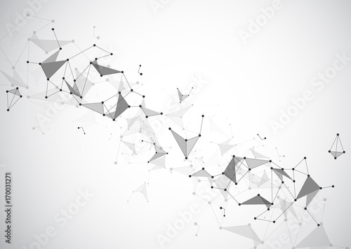 Abstract technology futuristic network style card. Background for business presentations. Molecular structure. Lines, point, space. Creative banner. Vector illustration.