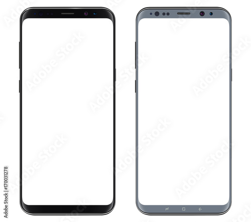 Smartphone, mobile phone isolated with blank screen