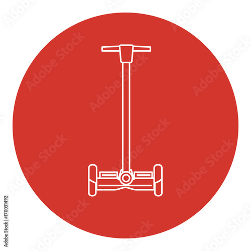 Line art style self-balancing scooter icon