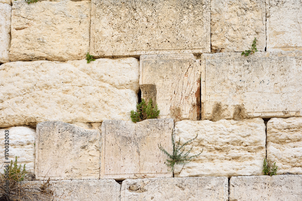 The Western wall or Wailing wall is the holiest place to Judaism in the old city of Jerusalem, Israel.