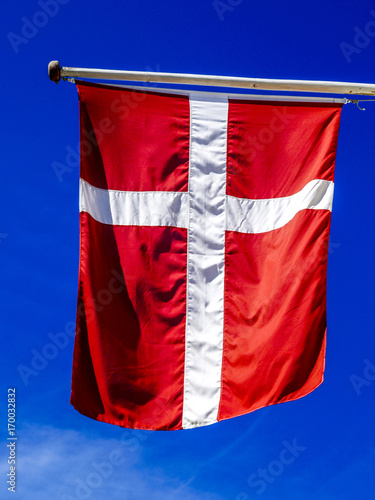 Dänische Flagge, Dannebrog, Dänemark, Fünen, Odense photo