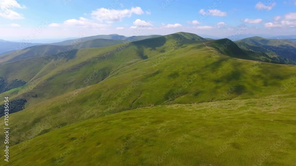 Drone aerial flight over mountains range Drone aerial flight over mountains range