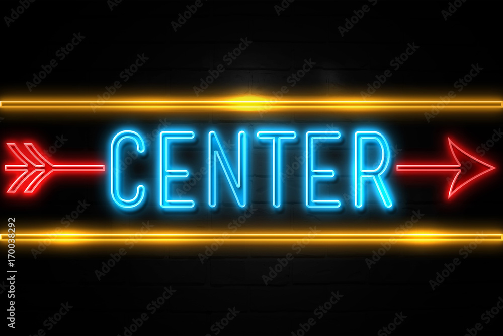 Obraz premium Climbing - fluorescent Neon Sign on brickwall Front view