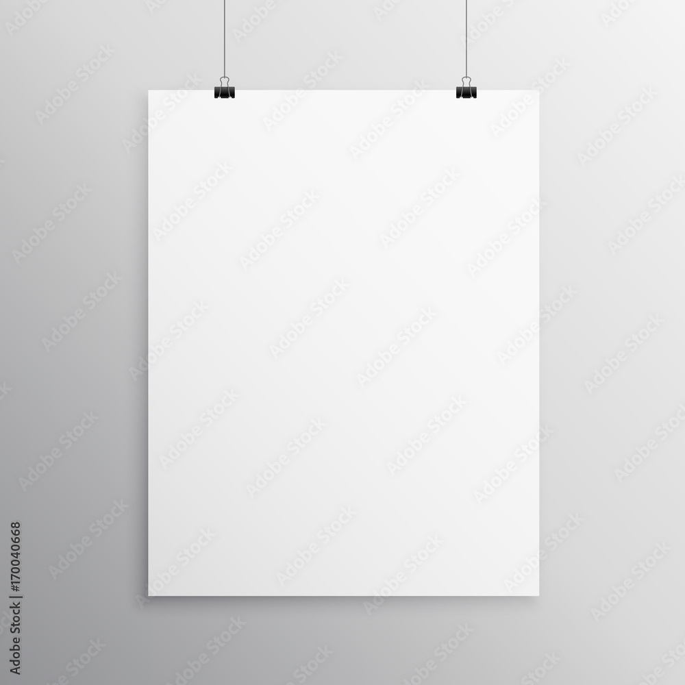 blank flyer mockup template hanging with clip blank flyer mockup template hanging with clip