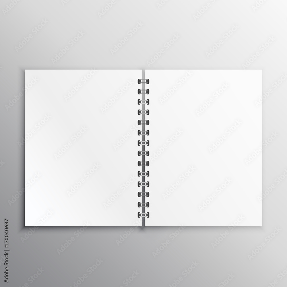 open book or diary mockup with spiral binding open book or diary mockup with spiral binding