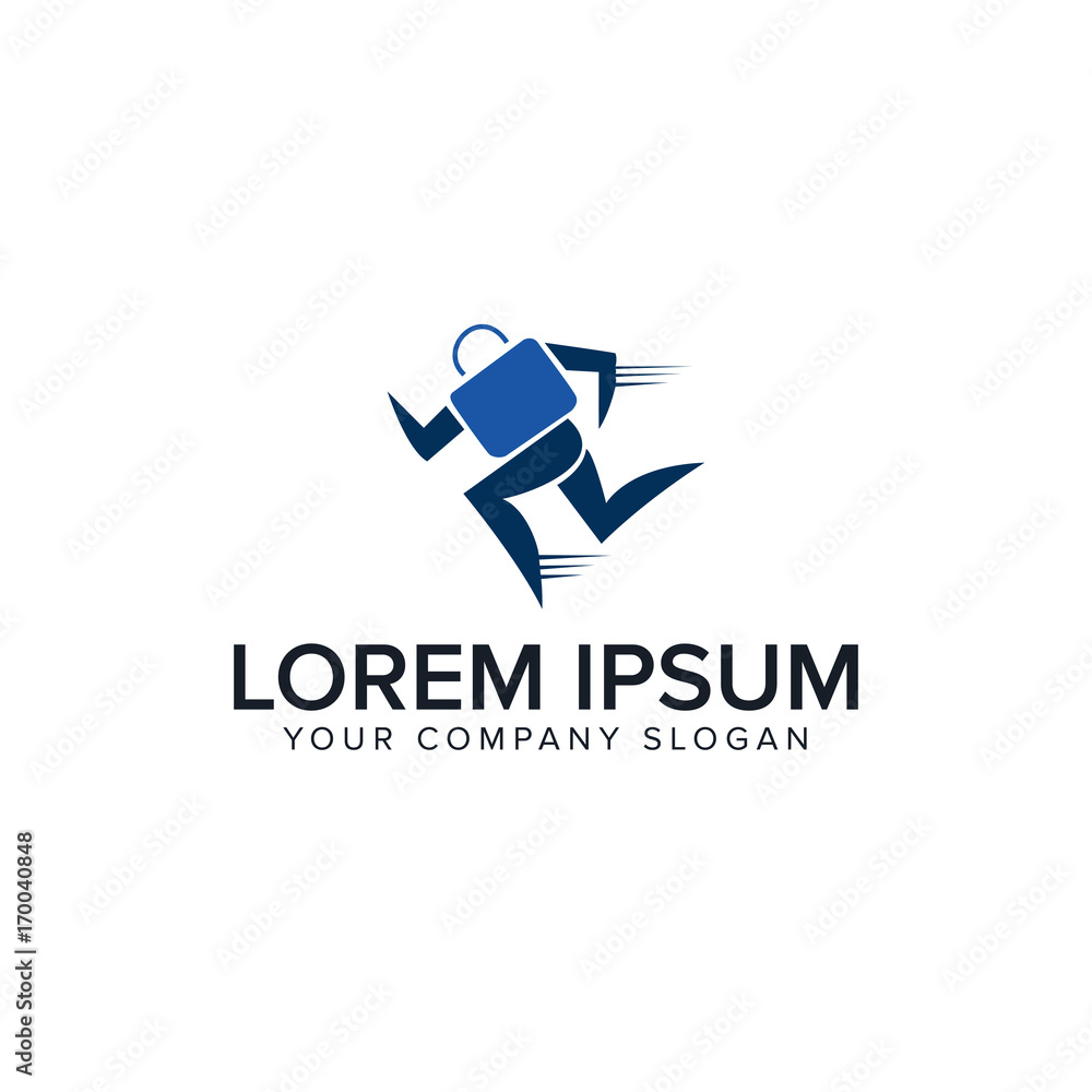 running bag. business finance logo design concept template running bag. business finance logo design concept template