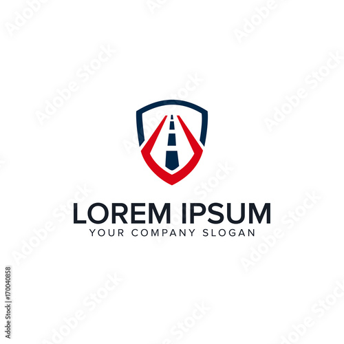 road shield logo design concept template
