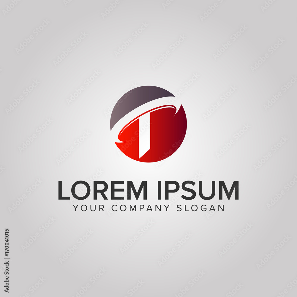 letter T circle logo design concept template letter T circle logo design concept template