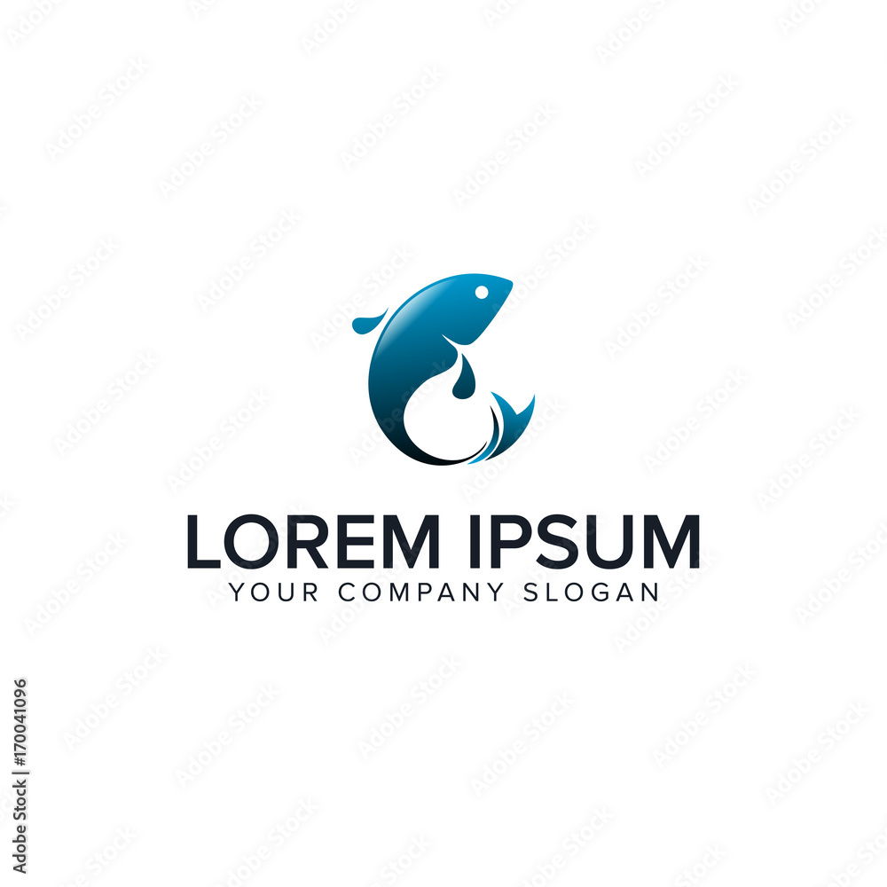 Obraz premium fish logo. design concept template