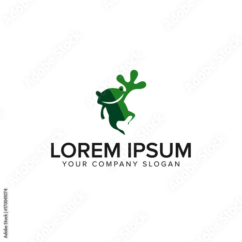 smile frog logo design concept template