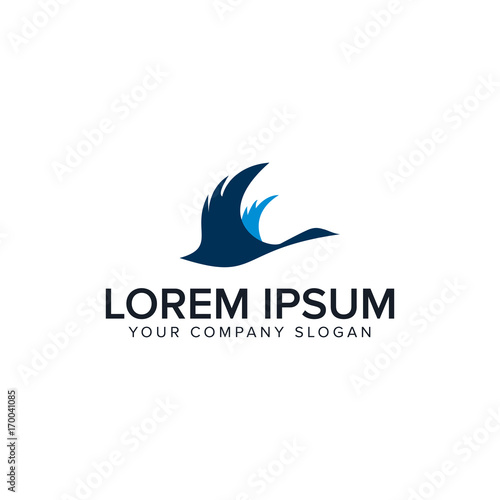 flying Goose mute logo design concept template