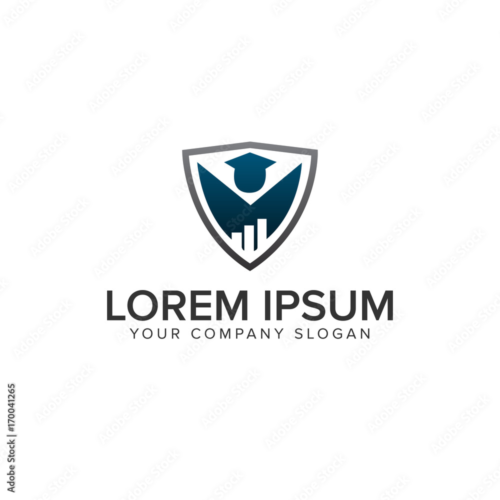 education people shield logo design concept template education people shield logo design concept template