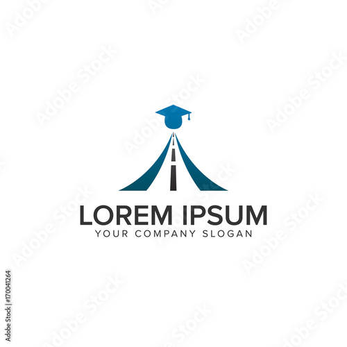 education road logo design concept template