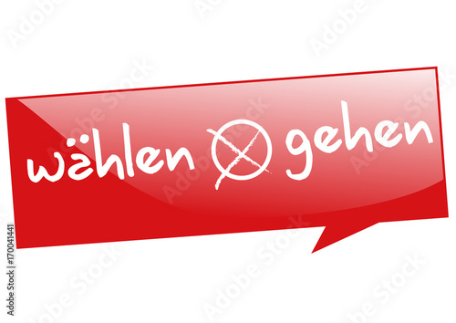 Wählen gehen - Schild mit Wahlkreuz