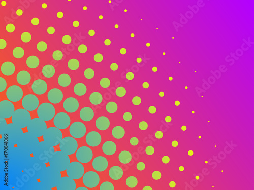 Gradient halftone dots background. Pop art template, texture. Vector illustration.
