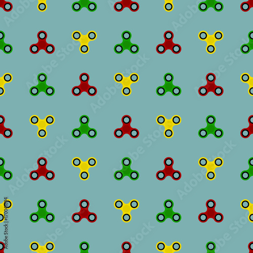 Fidget spinners seamless pattern. Vector illustration.
