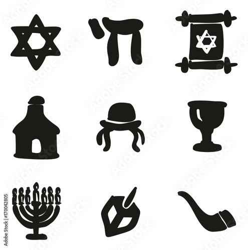 Judaism Icons Freehand Fill