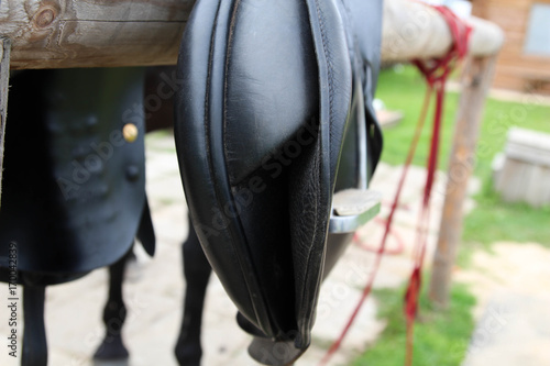 Horse Saddle Detail. Leather saddle horse