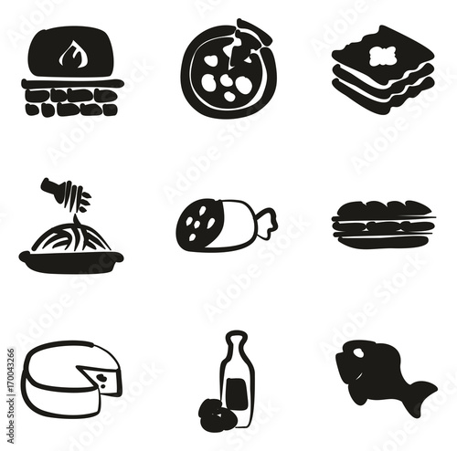 Italian Food Icons Freehand Fill photo