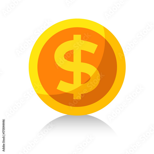 Money flat icon, gold dollar symbol